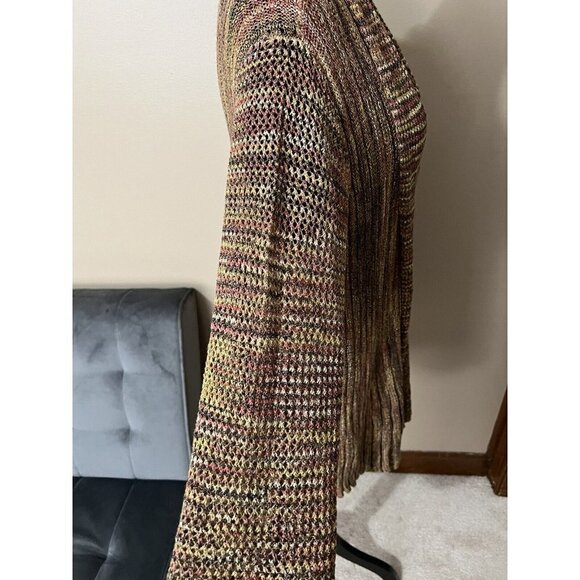 Krazy Kat Brown Gold One Button Cardigan Sweater XXL - Picture 4 of 8